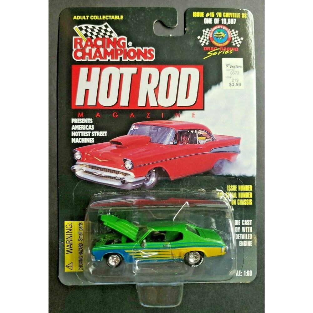 1997 Racing‎ Champions Hot Rod Mag #15 '70 Chevelle SS Green 1:60 HW1